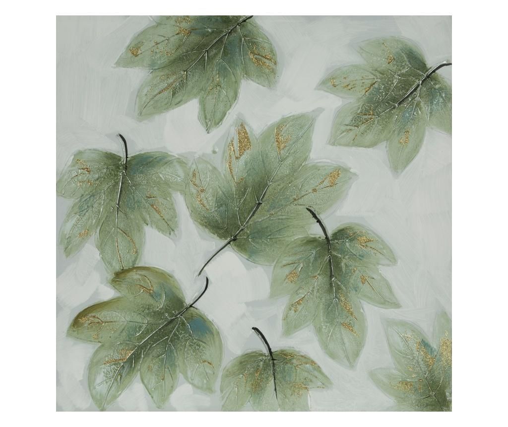 Tablou Leaves 80×80 cm – Eurofirany, Verde Eurofirany